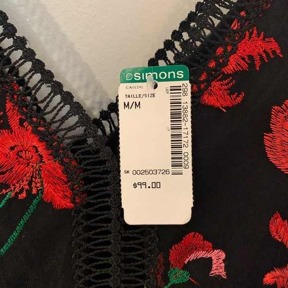 Black Cocktail Dress with Embroidered Overlay - Picture 4 of 4